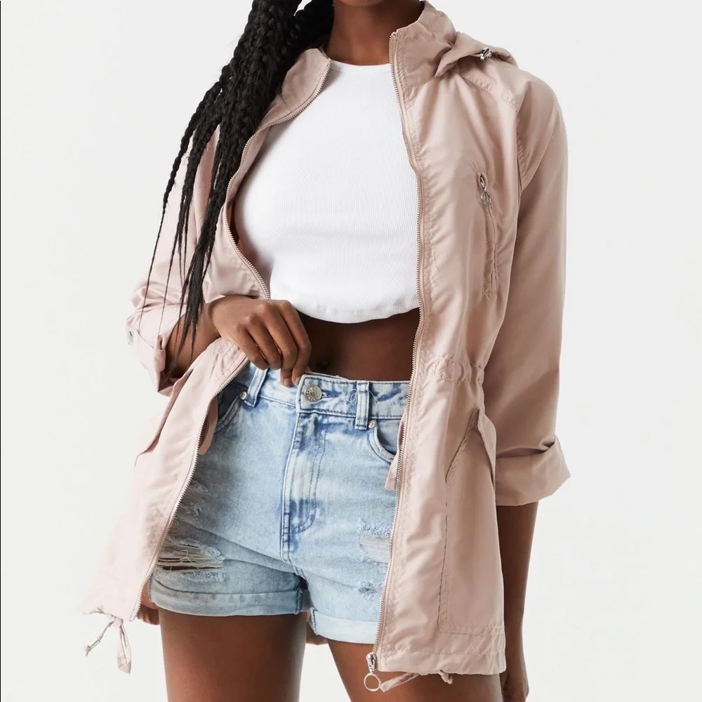 Lightweight Hooded Zip-Up Jacket - Mauve - Size Large - Picture 3 of 12